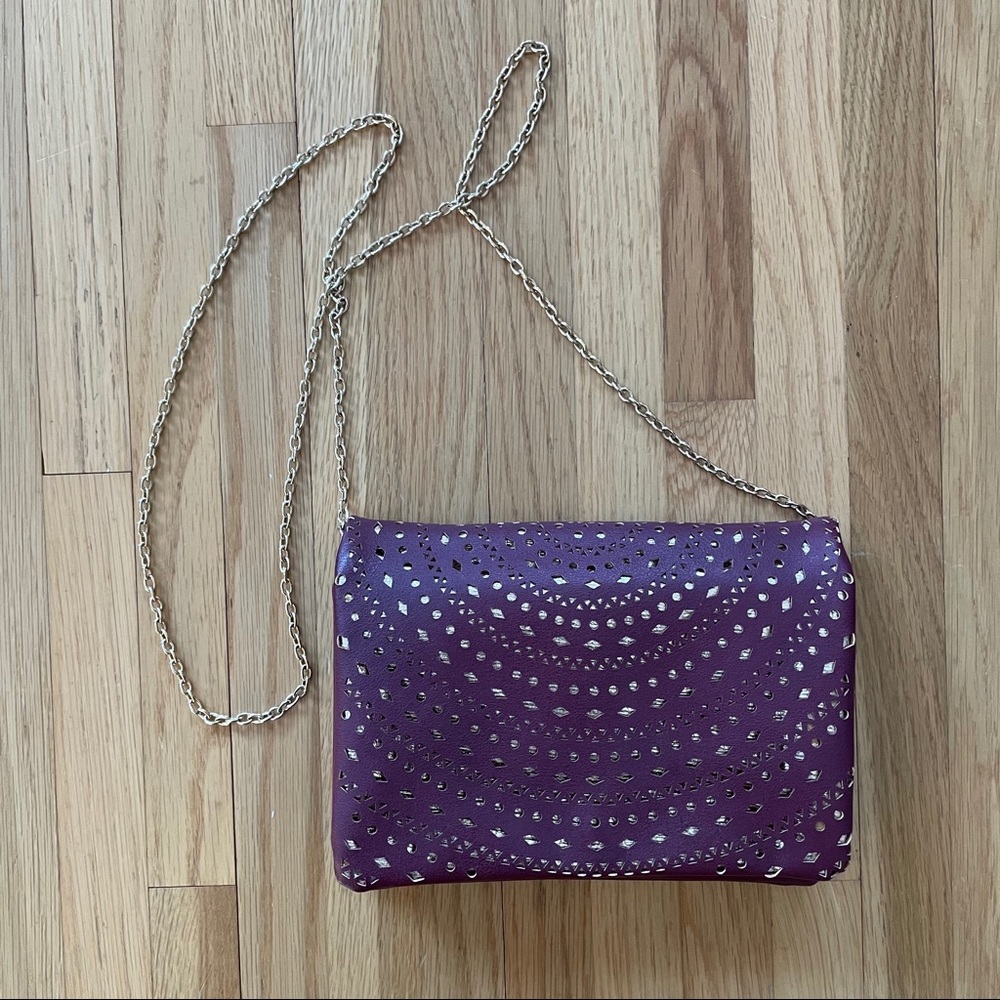 Maroon and Gold Crossbody Bag/Clutch